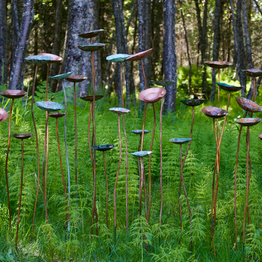 Copper Flowers in a forest setting