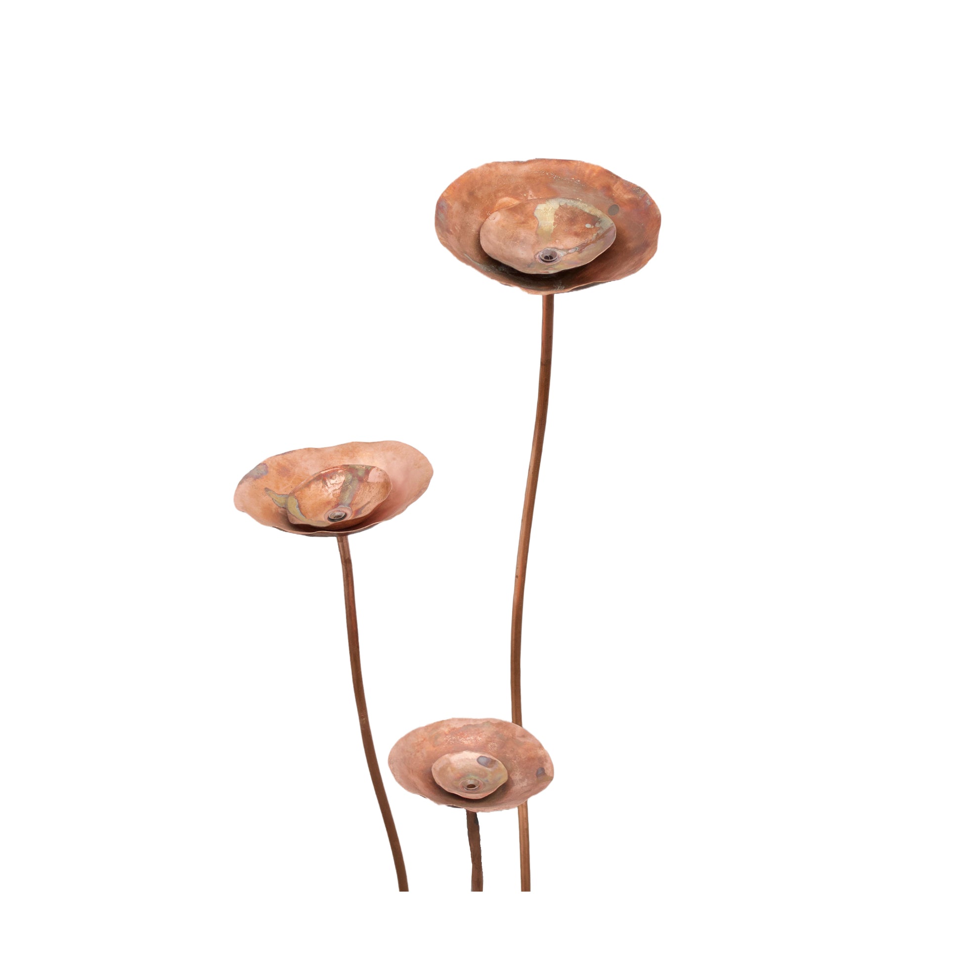 Set of 3 Copper Flowers- Copper Finish