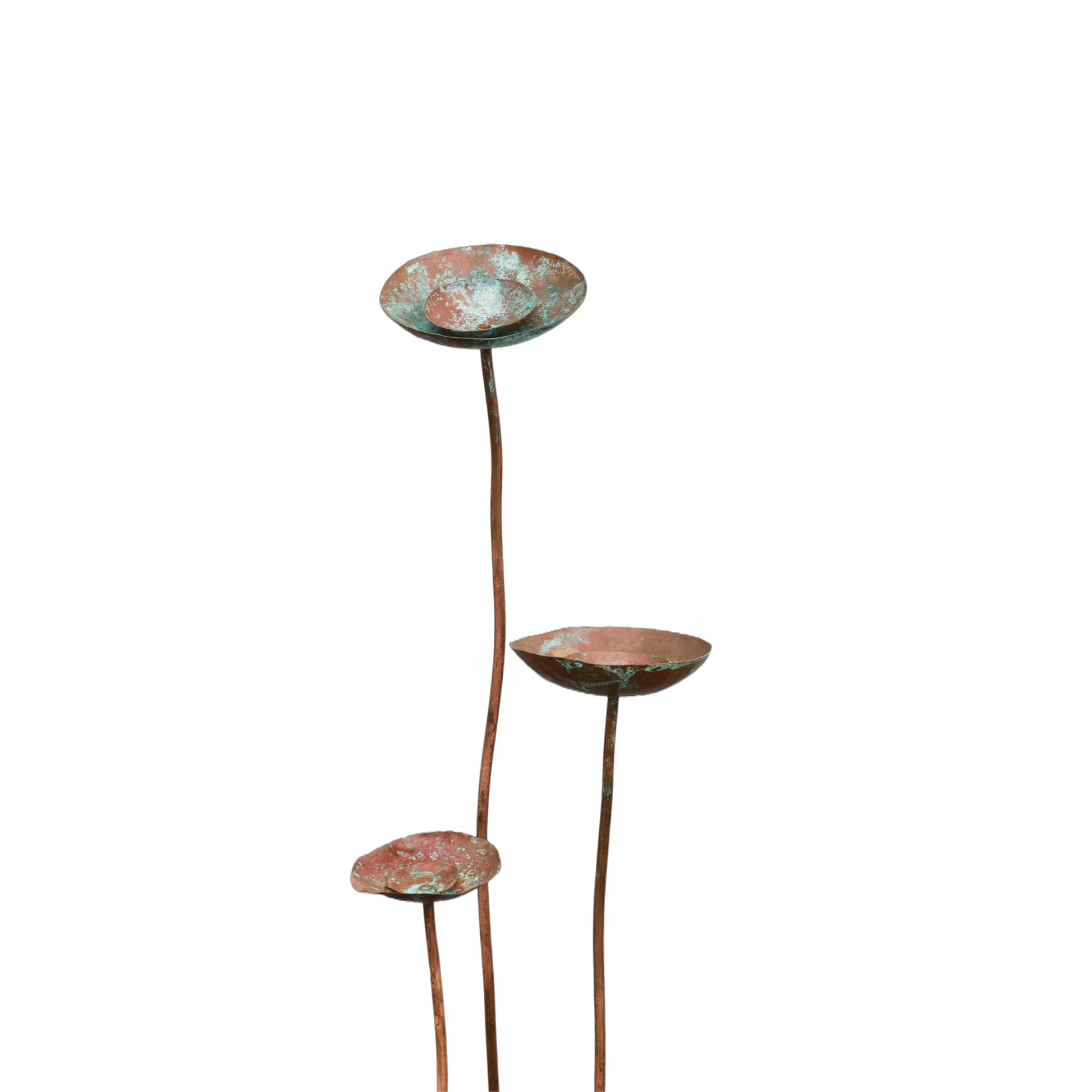 Set of 3 Copper Flowers- Patina Finish