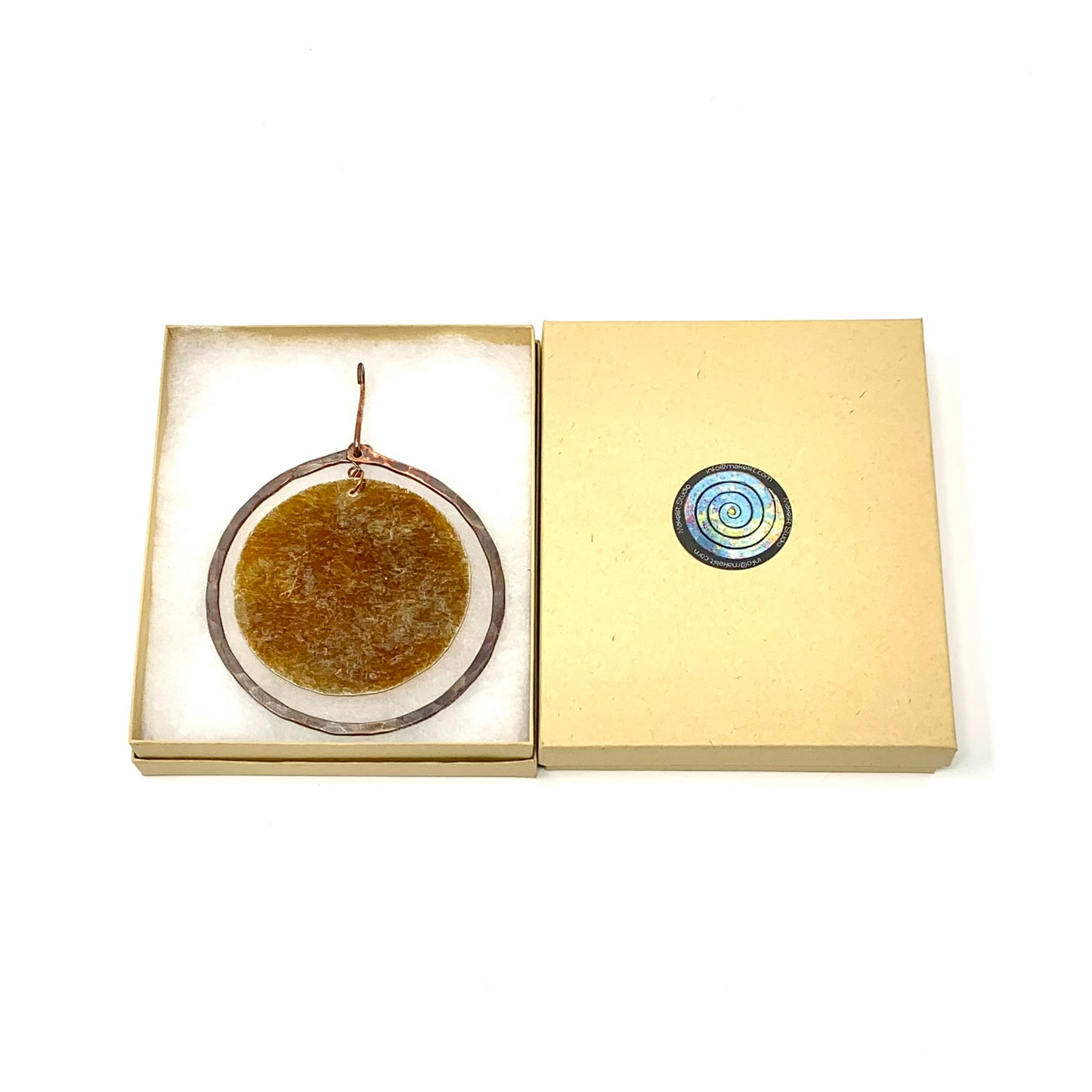 Copper/Mica Circle Ornament in gift box