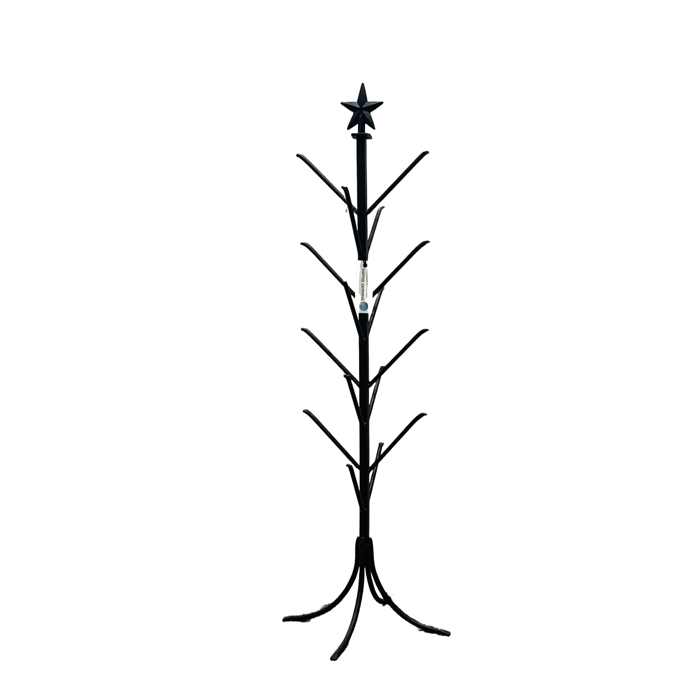 Black steel mitten tree with star finial